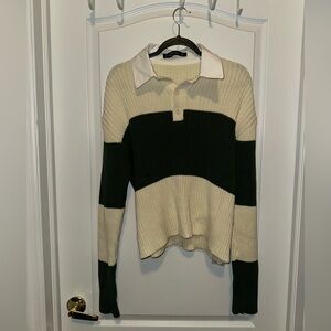 Urban Outfitters Lioness Prince Rugby Shirt Sweater Moss Stripe Small - NWT $69